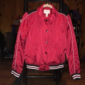 Red track jacket